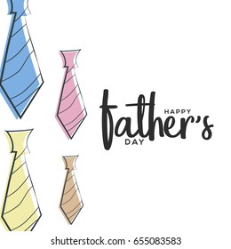 Illustration Of Happy Fathers Day Greeting Card Background.
