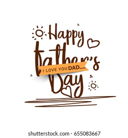 Illustration Of Happy Fathers Day Greeting Card Background.
