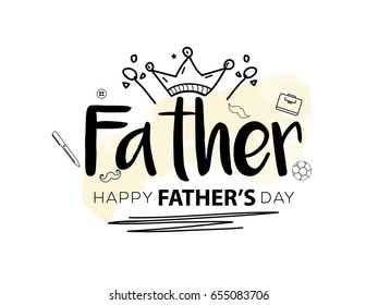 Illustration Of Happy Fathers Day Greeting Card Background.
