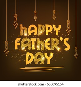 Illustration Of Happy Fathers Day Greeting Card Background.