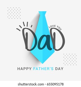 Illustration Of Happy Fathers Day Greeting Card Background.