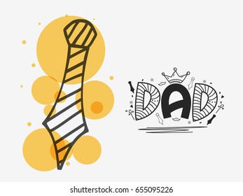 Illustration Of Happy Fathers Day Greeting Card Background.