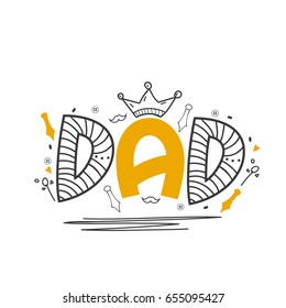 Illustration Of Happy Fathers Day Greeting Card Background.