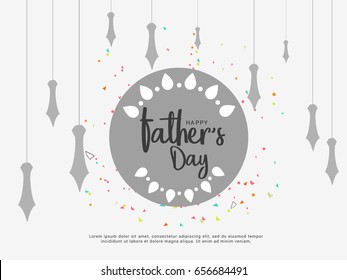 Illustration Of Happy Fathers Day Greeting Card Background.