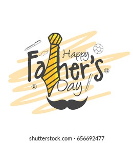 Illustration Of Happy Fathers Day Greeting Card Background.