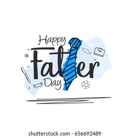 Illustration Of Happy Fathers Day Greeting Card Background.