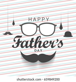 Illustration Of Happy Fathers Day Greeting Card Background.