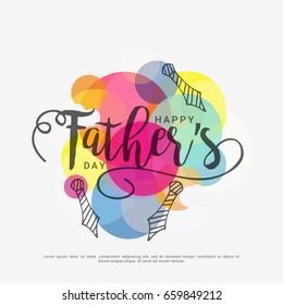 Illustration Of Happy Fathers Day Greeting Card Background.
