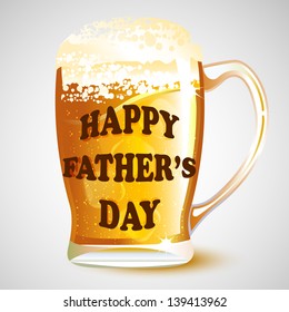 Illustration Of Happy Father's Day Message On Beer Mug