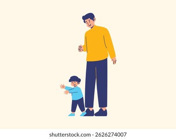 Illustration of an Happy Fathers Day with son Character