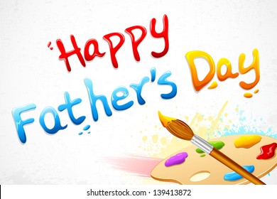 illustration of Happy Father's Day written with paint brush