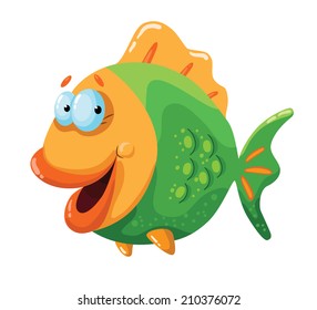 illustration of a happy fish