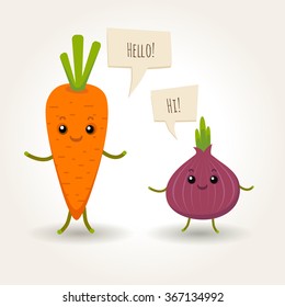 illustration of happy flat fruits with balloons. vector kid illustration.