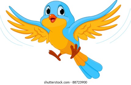 Illustration of happy Flying bird