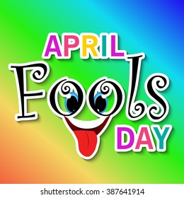 Illustration Happy Fools Day Concept Colorful Stock Vector (Royalty ...