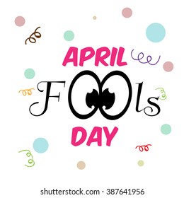 illustration of Happy Fool's Day concept with colorful stylish text on abstract background.