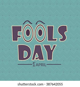 illustration of Happy Fool's Day concept with colorful stylish text on abstract background.