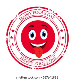 illustration of Happy Fool's Day stamp.