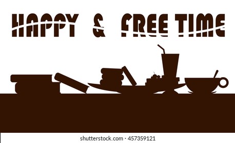 illustration happy and free time