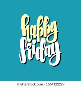 Illustration Happy Friday Vector Lettering Design Stock Vector (Royalty ...