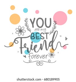 Illustration Of Happy Friendship Day Typographic Greeting Card Design.