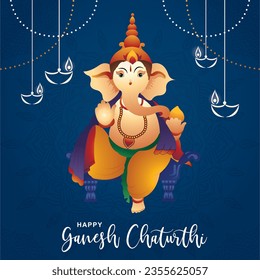 illustration of Happy Ganesh Chaturthi 