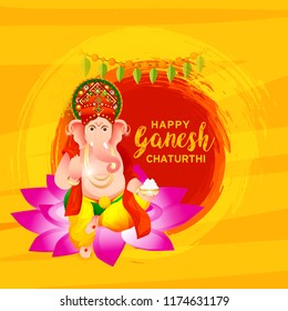 
illustration of Happy Ganesh Chaturthi Background.