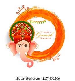 
illustration of Happy Ganesh Chaturthi Background.