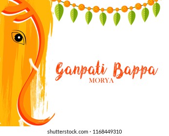 illustration of Happy Ganesh Chaturthi Celebration.