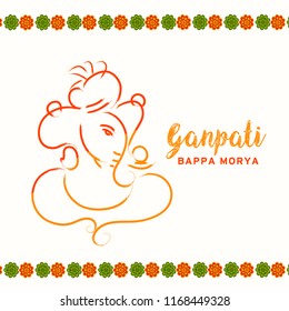 illustration of Happy Ganesh Chaturthi Celebration Background.