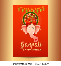 illustration of Happy Ganesh Chaturthi Celebration.