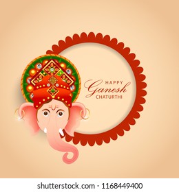 illustration of Happy Ganesh Chaturthi Celebration.