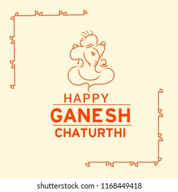 illustration of Happy Ganesh Chaturthi Celebration.