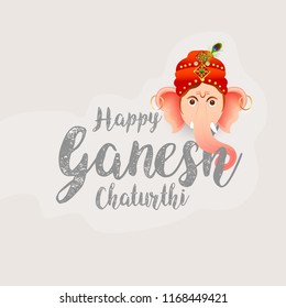 illustration of Happy Ganesh Chaturthi Celebration.