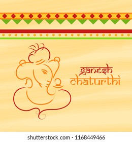 illustration of Happy Ganesh Chaturthi Celebration.