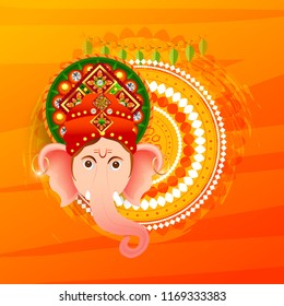 illustration of Happy Ganesh Chaturthi Celebration.