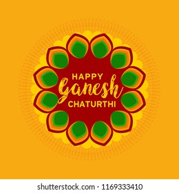 illustration of Happy Ganesh Chaturthi Celebration.