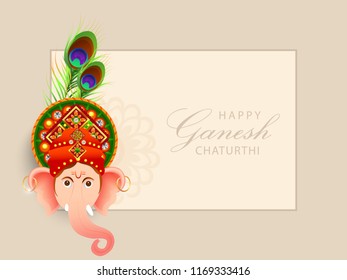 illustration of Happy Ganesh Chaturthi Celebration.