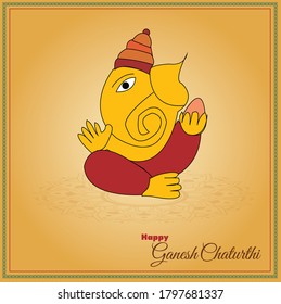 illustration of happy Ganesh Chaturthi, festival of India , vector, banner, poster, greeting card
