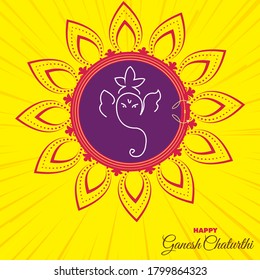 illustration of happy Ganesh Chaturthi, festival of India , vector, banner, poster, greeting card
