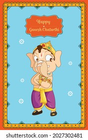 illustration of happy Ganesh Chaturthi, festival of India , vector, banner, poster, greeting card
