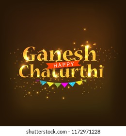 
Illustration Of Happy Ganesh Chaturthi Greeting Card,easy To Edit.