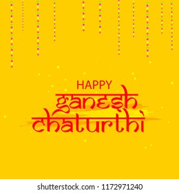 
Illustration Of Happy Ganesh Chaturthi Greeting Card,easy To Edit.