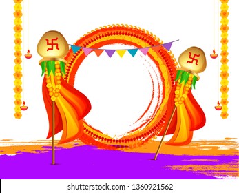 Illustration Of Happy Gudi Padwa(Lunar New Year)Celebration Background.