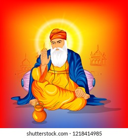 illustration of Happy Gurpurab, Guru Nanak Jayanti, Guru Nanak's Prakash Utsav, celebrates the birth of the first Sikh Guru illustration of Happy Gurpurab, Guru Nanak Jayanti, Guru Nanak's Prakash Utsav, celebrates the birth of the first Sikh Guru