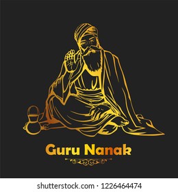 illustration of Happy Gurpurab, Guru Nanak Jayanti festival of Sikh celebration background