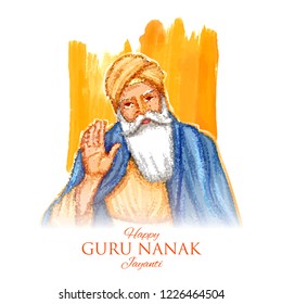 illustration of Happy Gurpurab, Guru Nanak Jayanti festival of Sikh celebration background