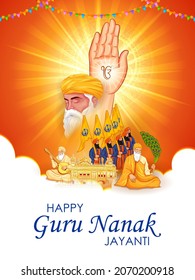 illustration of Happy Gurpurab, Guru Nanak Jayanti festival of Sikh celebration background