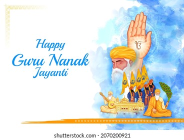 ilustración de Happy Gurpurab, Guru Nanak Jayanti festival de los antecedentes de la celebración sij