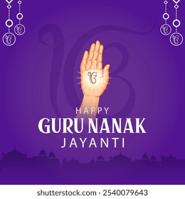 ilustração do Gurpurab feliz, Guru Nanak Jayanti festival de fundo de celebração sique